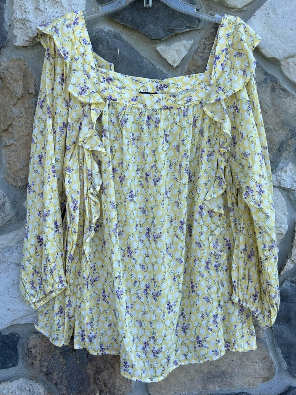 Chaps Ralph Lauren Blouse Top Size 2X Feminine Floral Romantic Peasant Prairie